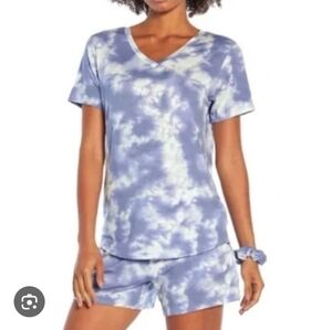 WILDFOX Womens Size M Blue and White Matching Shorts Set